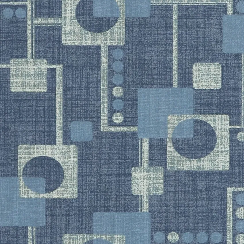 Harbor Light Blue and Royal Blue Abstract Print Drapery and Upholstery Fabric by the Yard