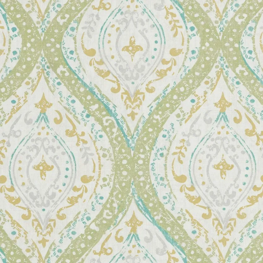 Meadow Beige and Cream Global Print Drapery and Upholstery Fabric by the Yard