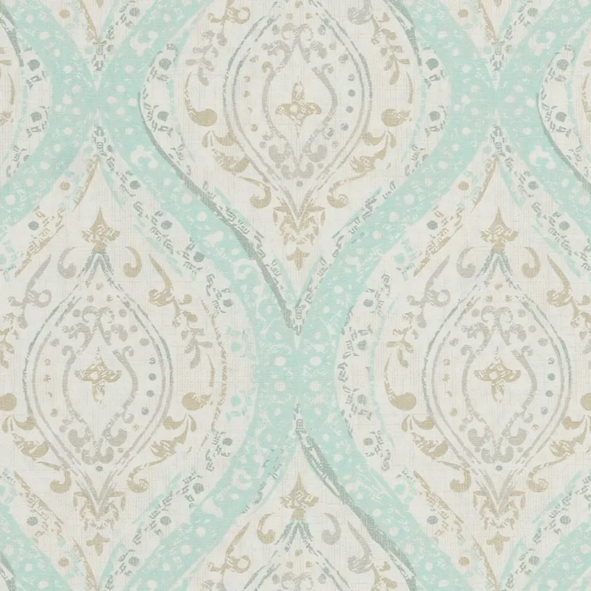Spa Beige and Cream Global Print Drapery and Upholstery Fabric by the Yard