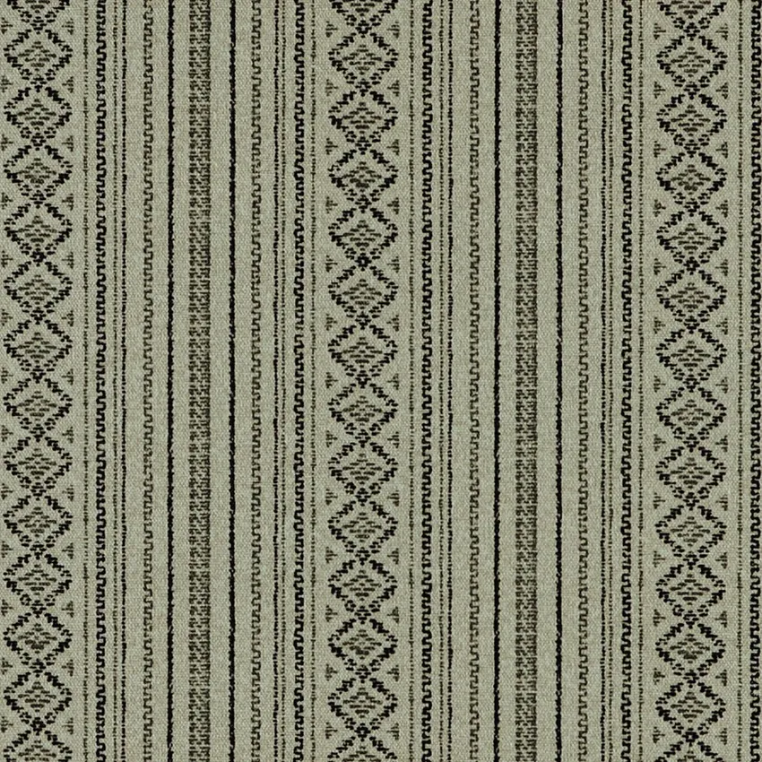 Metal Charcoal and Gray Global Print Upholstery Fabric by the Yard