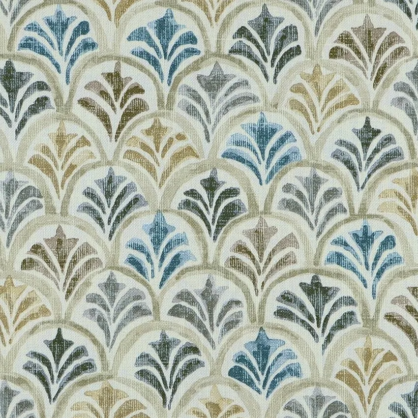 Harbor Beige and Cream Geometric Print Drapery and Upholstery Fabric by the Yard