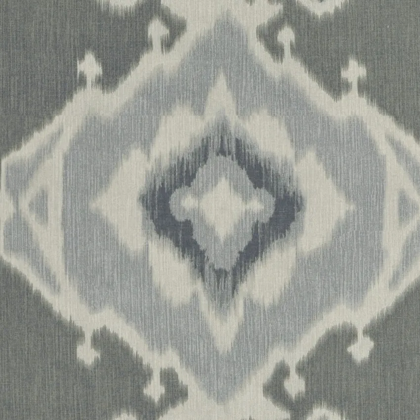 Graphite Charcoal and Gray Global Print Drapery and Upholstery Fabric by the Yard