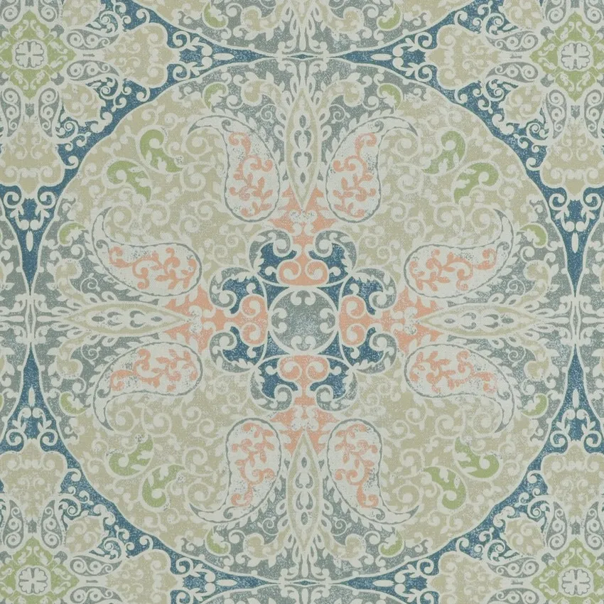 Navy Light Pink and Navy Global Print Drapery and Upholstery Fabric by the Yard