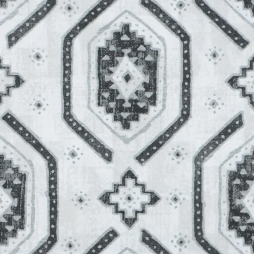 Ebony Black and Charcoal Global Print Drapery and Upholstery Fabric by the Yard