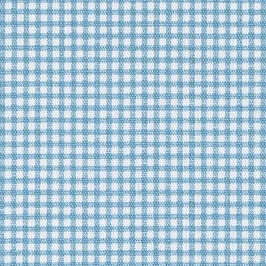 Ocean Light Blue and White Checks Print Drapery and Upholstery Fabric by the Yard