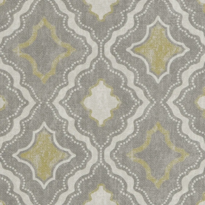 Harvest Cream and Gray Geometric Print Drapery and Upholstery Fabric by the Yard