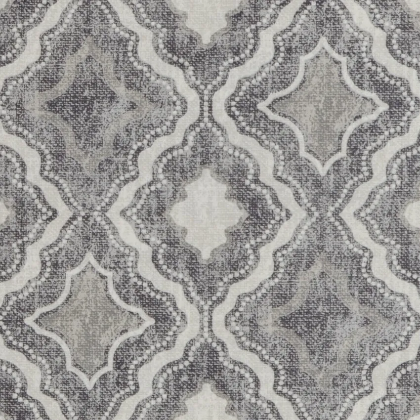Pebble Charcoal and Cream Geometric Print Drapery and Upholstery Fabric by the Yard