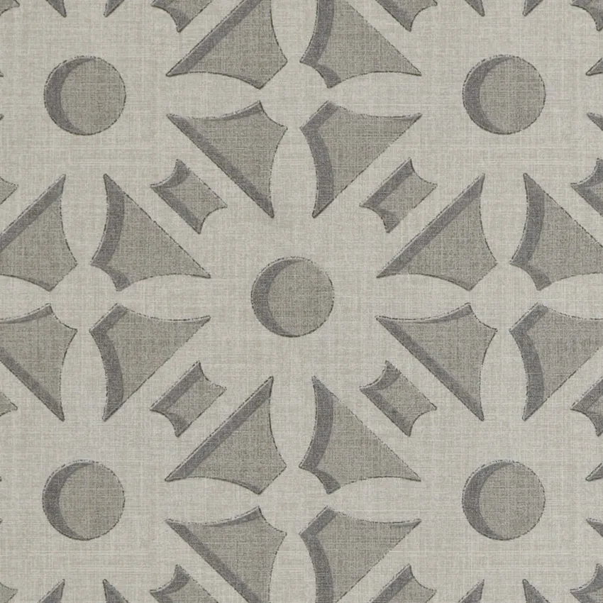Flannel Charcoal and Gray Geometric Print Drapery and Upholstery Fabric by the Yard