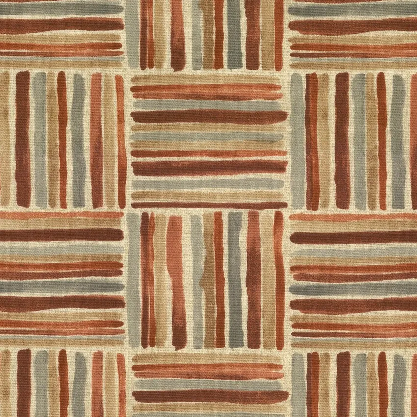 Auburn Brown and Caramel Contemporary Print Drapery and Upholstery Fabric by the Yard