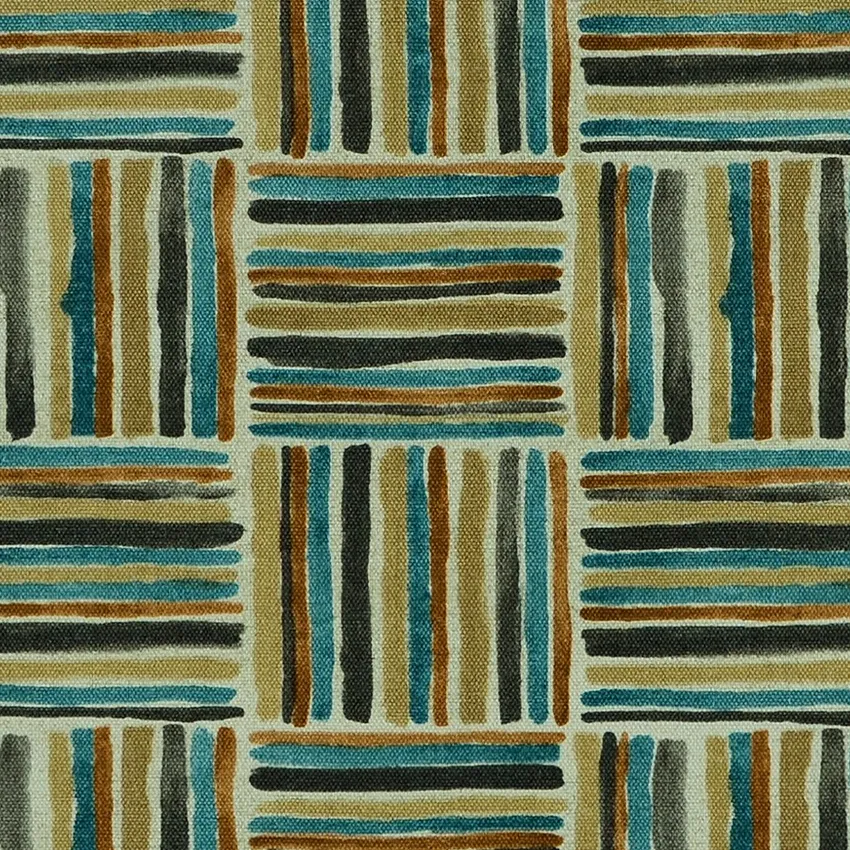 Harvest Beige and Charcoal Contemporary Print Drapery and Upholstery Fabric by the Yard