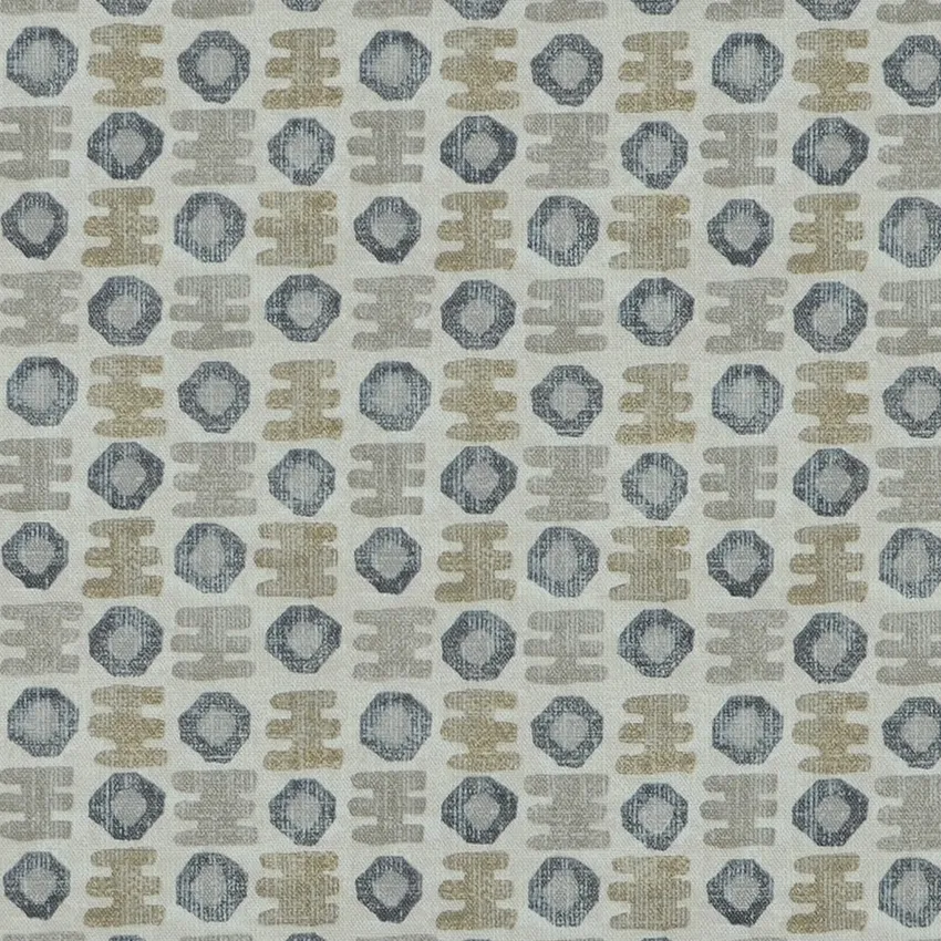 Dune Brown and Cream Geometric Print Drapery and Upholstery Fabric by the Yard