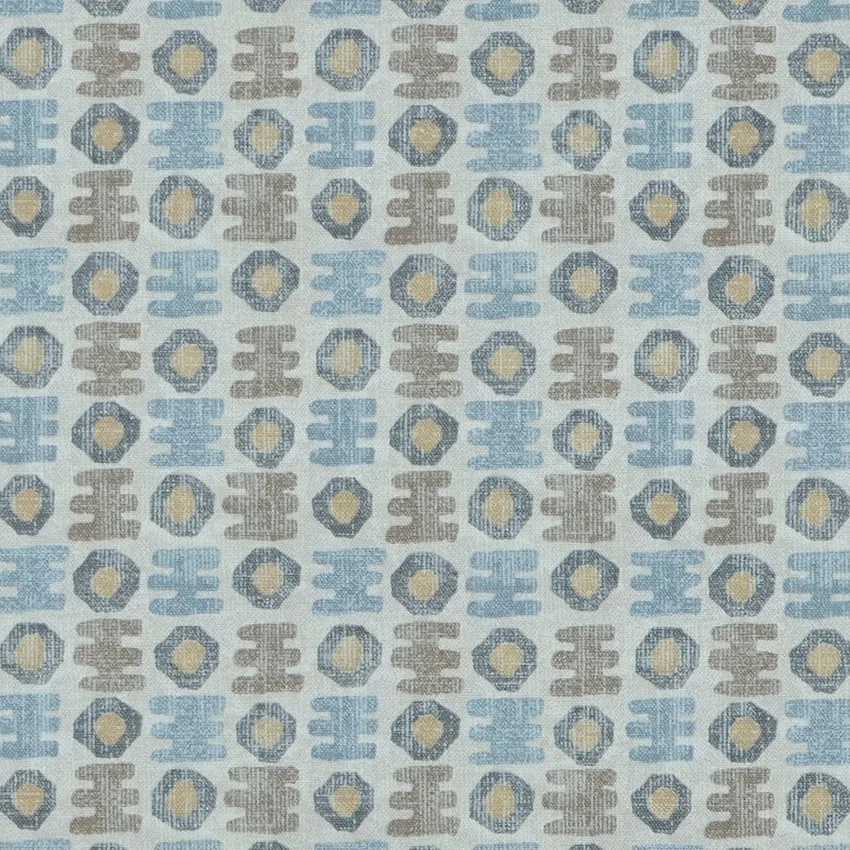 Harbor Brown and Cream Geometric Print Drapery and Upholstery Fabric by the Yard