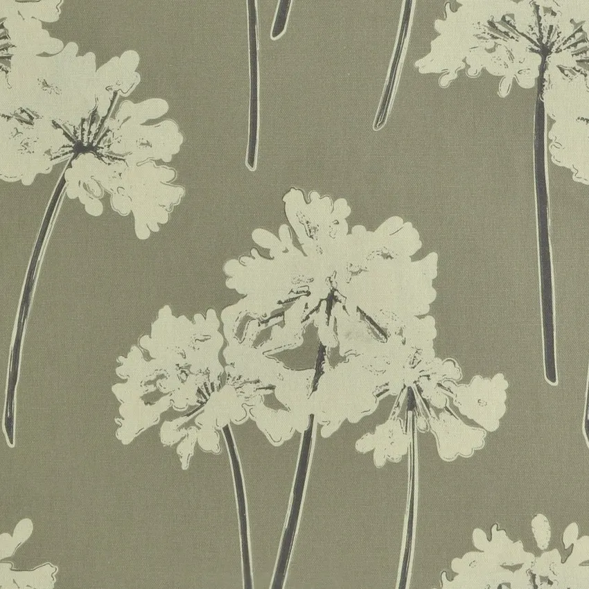 Storm Cream and Gray Floral Print Drapery and Upholstery Fabric by the Yard