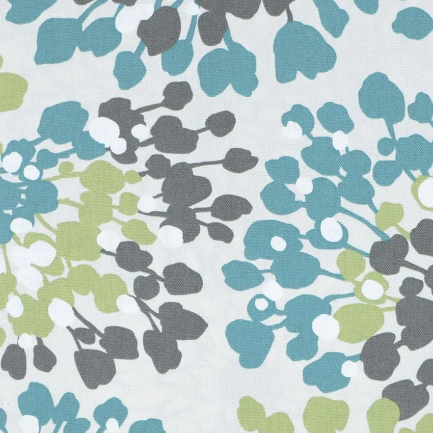 Sea Breeze Dusty Blue and Green Abstract Print Drapery and Upholstery Fabric by the Yard