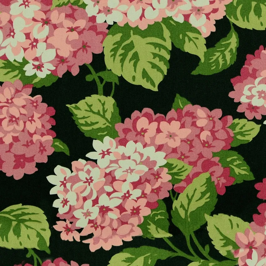 Frolic Black and Green Floral Print Drapery and Upholstery Fabric by the Yard