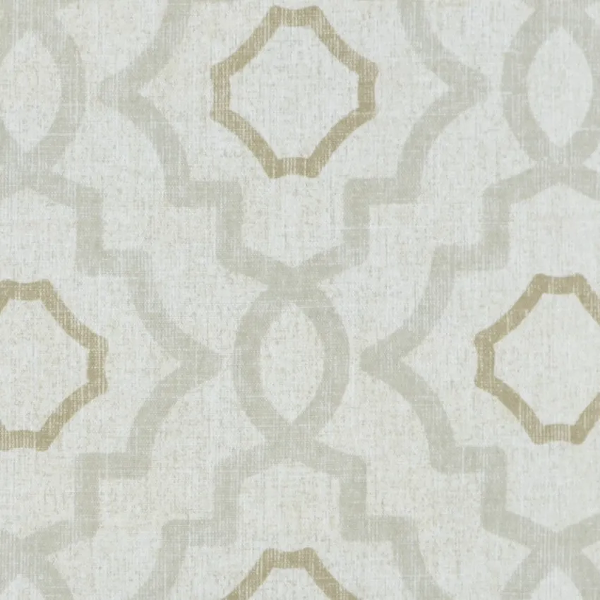 Mist Cream and Gray Geometric Print Drapery and Upholstery Fabric by the Yard