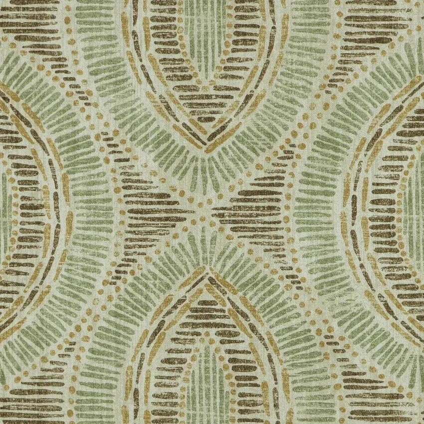 Cactus Green and Khaki Green Contemporary Print Drapery and Upholstery Fabric by the Yard