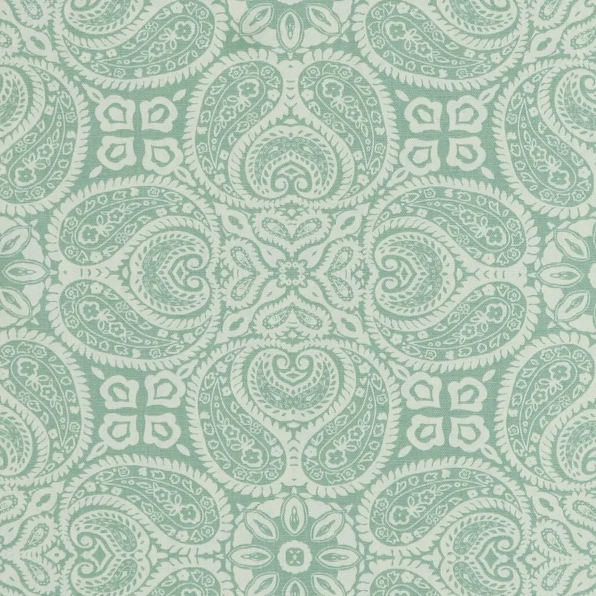Spa Seafoam and Spa Blue Non Directional Print Drapery and Upholstery Fabric by the Yard