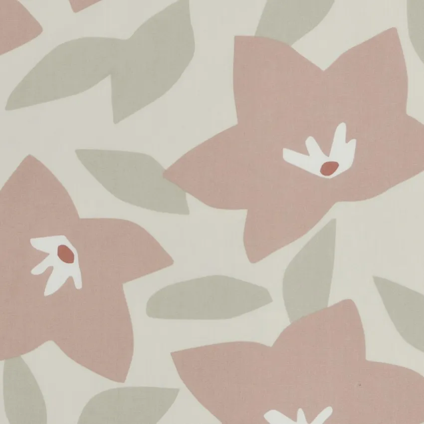 Blossom Beige and Cream Abstract Print Drapery and Upholstery Fabric by the Yard