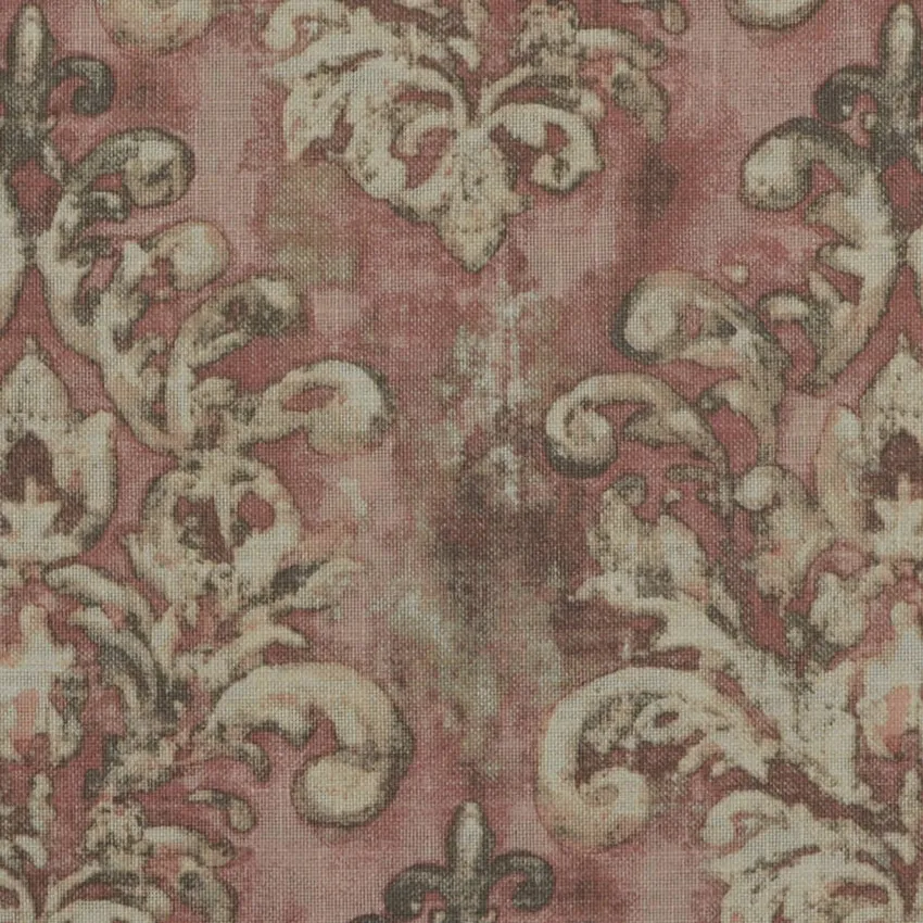 Dusty Rose Light Pink and Rose Damask Print Drapery and Upholstery Fabric by the Yard