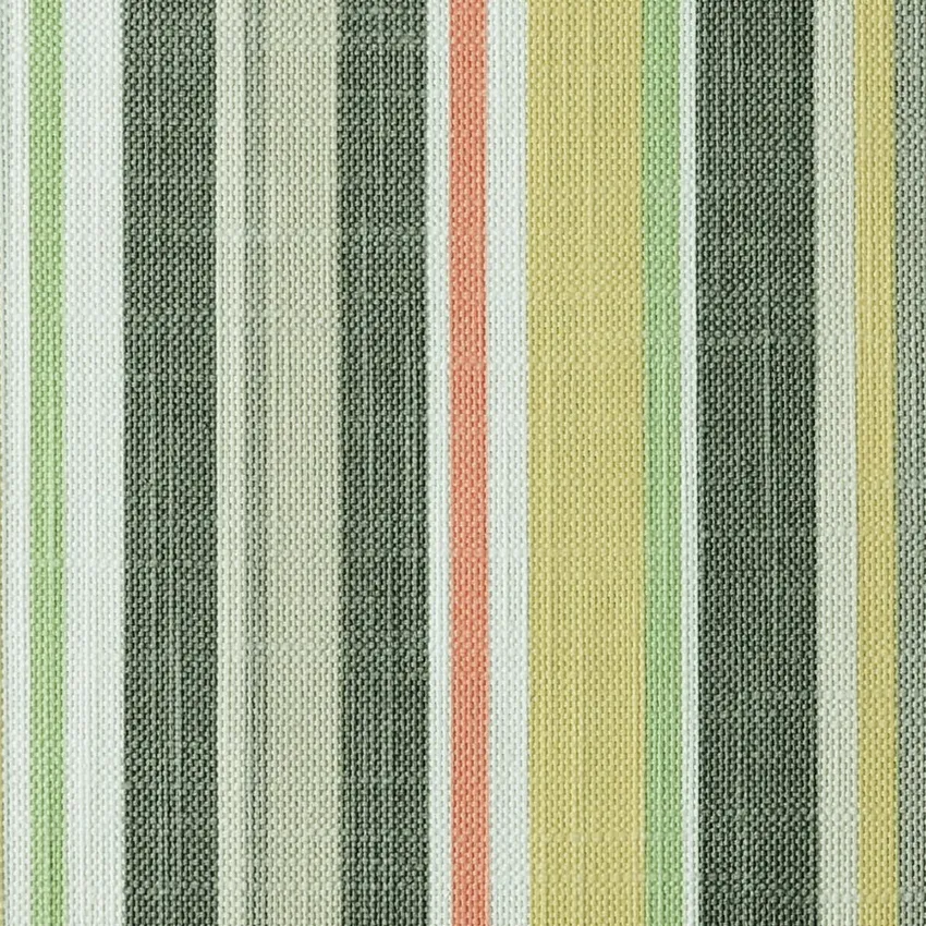 Goldenrod Coral and Cream Stripe Print Drapery and Upholstery Fabric by the Yard