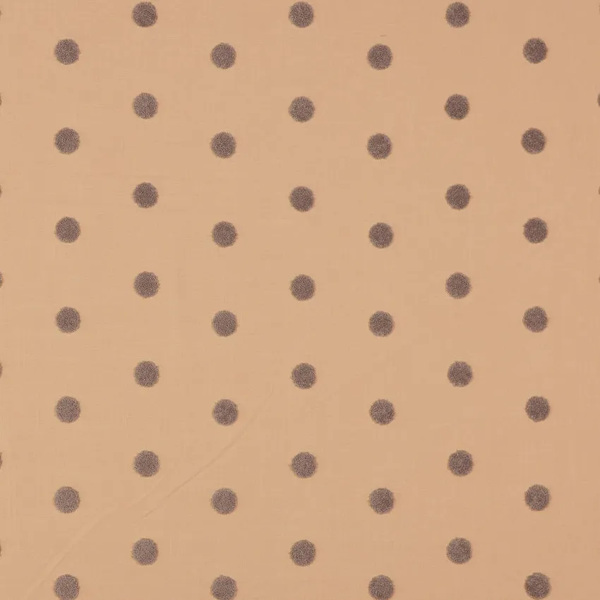 Dusty Rose Gray and Light Pink Geometric Embroidery Drapery and Upholstery Fabric by the Yard