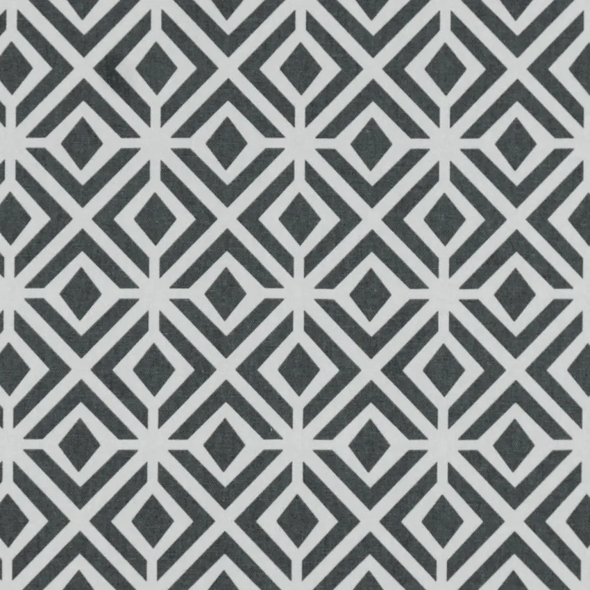 Ash Charcoal and Gray Geometric Print Drapery and Upholstery Fabric by the Yard