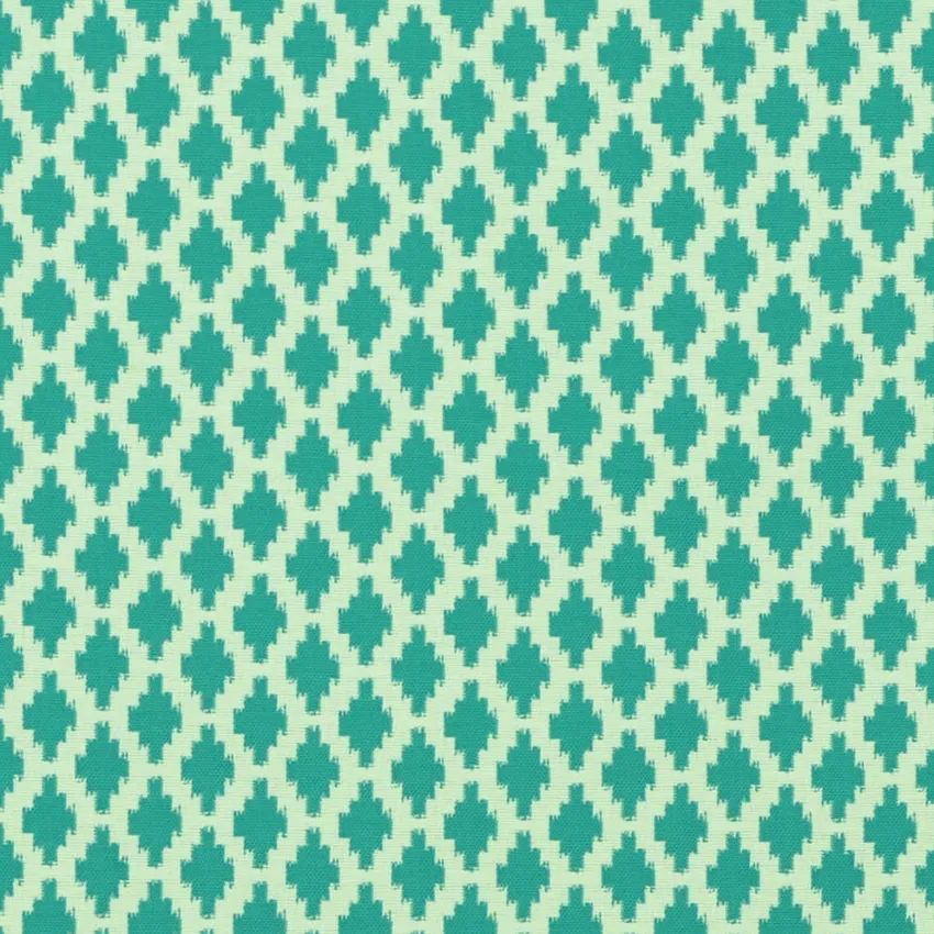 Turquoise Teal and White Contemporary Outdoor Drapery and Upholstery Fabric by the Yard