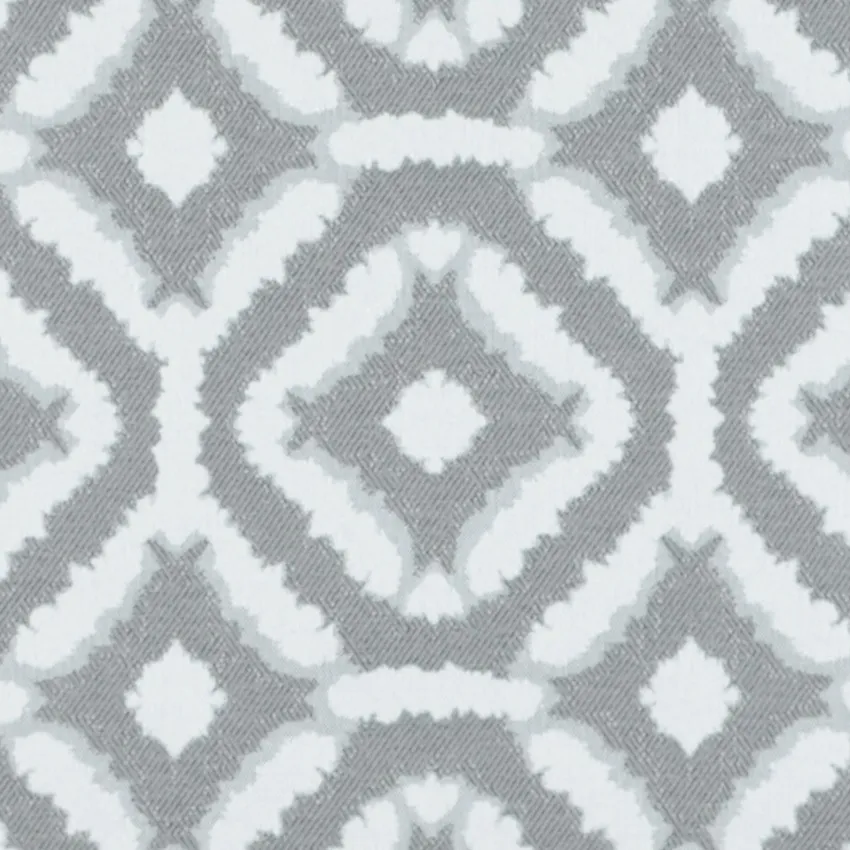 Dolphin Gray and White Geometric Outdoor Drapery and Upholstery Fabric by the Yard