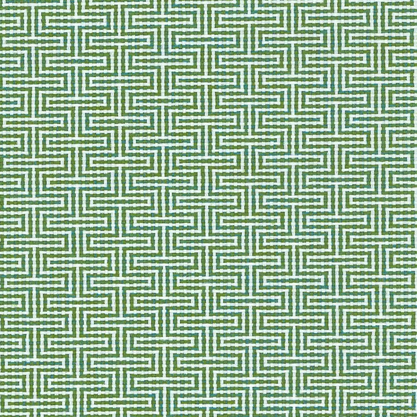 Grass Green Leaf Green and White Geometric Outdoor Upholstery Fabric by the Yard