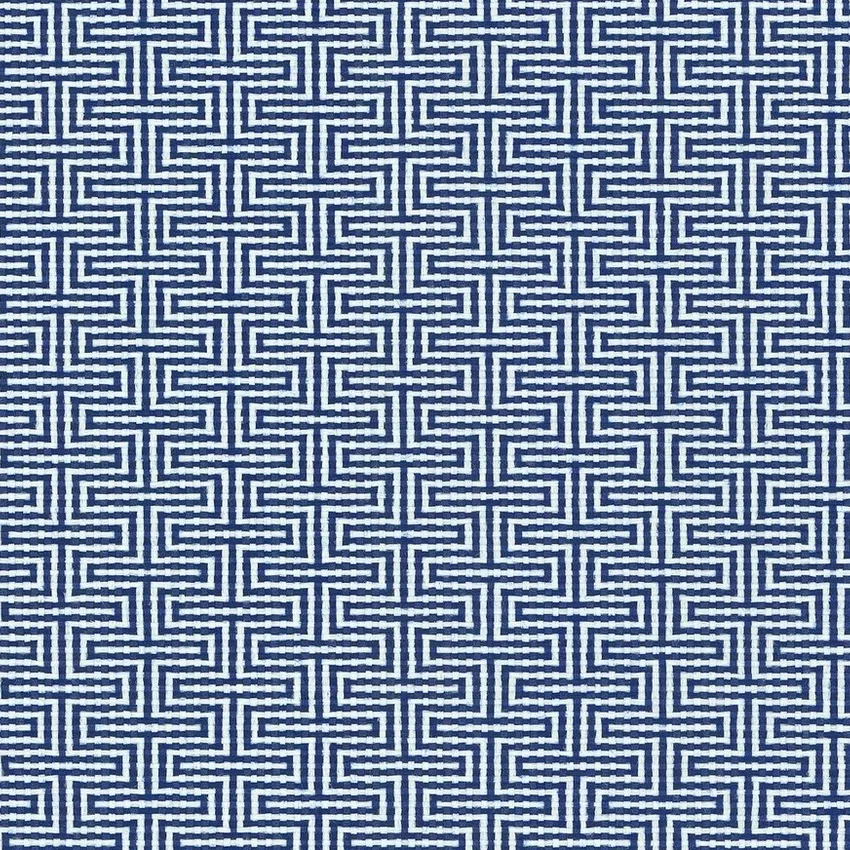 Mariner Royal Blue and White Geometric Outdoor Upholstery Fabric by the Yard