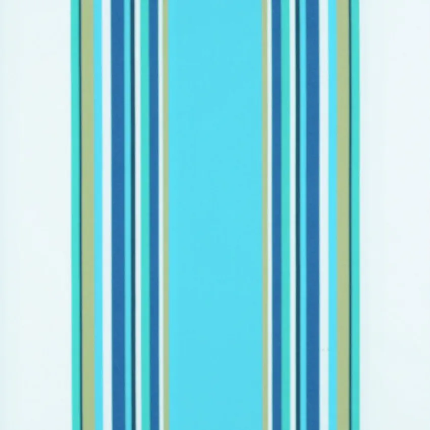 Caribe Dusty Blue and Light Blue Stripe Outdoor Drapery and Upholstery Fabric by the Yard
