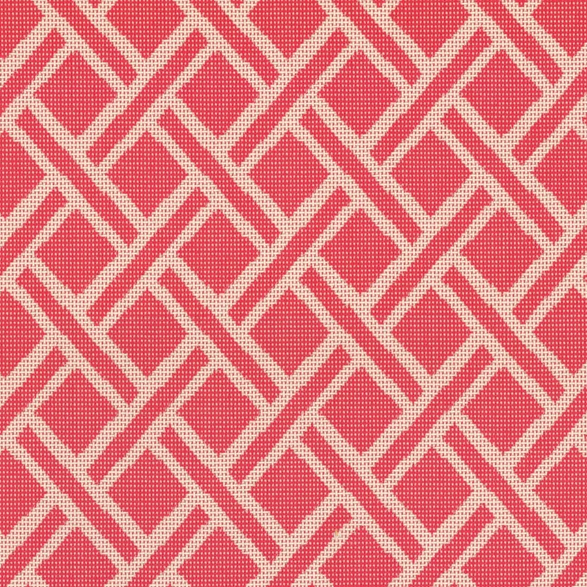 Fruit Punch Red and White Geometric Outdoor Drapery and Upholstery Fabric by the Yard