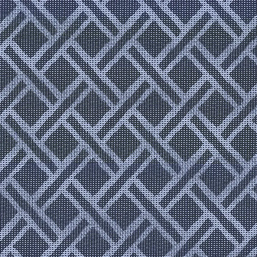Mussel Shell Navy and Royal Blue Geometric Outdoor Drapery and Upholstery Fabric by the Yard