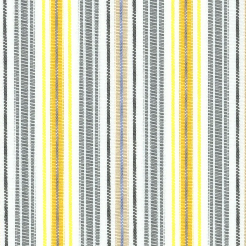 Metal Gray and White Stripe Outdoor Drapery and Upholstery Fabric by the Yard