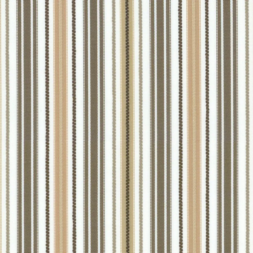 Bark Brown and Gray Stripe Outdoor Drapery and Upholstery Fabric by the Yard