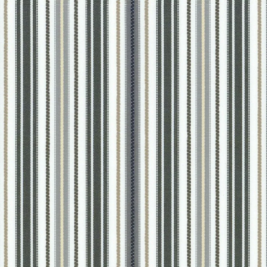 Granite Charcoal and Gray Stripe Outdoor Drapery and Upholstery Fabric by the Yard