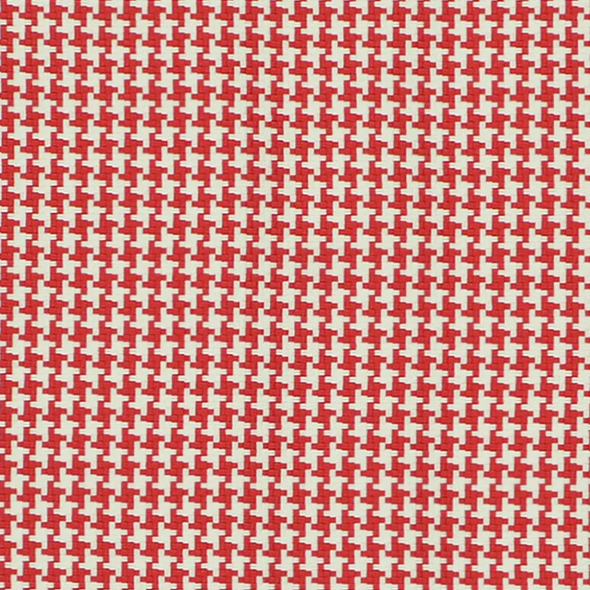 Flame Cream and Red Geometric Outdoor Drapery and Upholstery Fabric by the Yard
