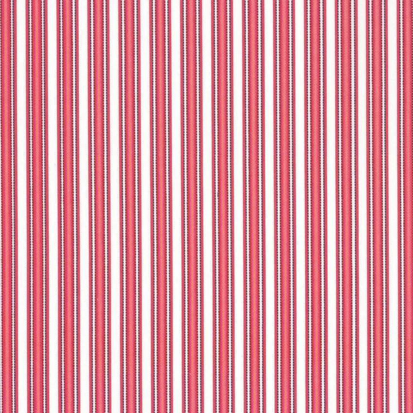 Fruit Punch Flamingo and White Stripe Outdoor Drapery and Upholstery Fabric by the Yard