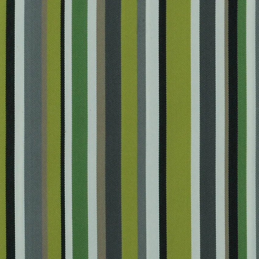 Acid Green and Gray Stripe Outdoor Drapery and Upholstery Fabric by the Yard