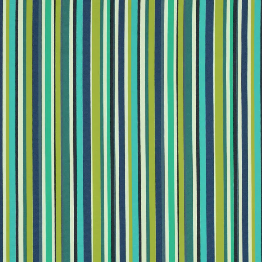 Ocean Green and Navy Stripe Outdoor Drapery and Upholstery Fabric by the Yard