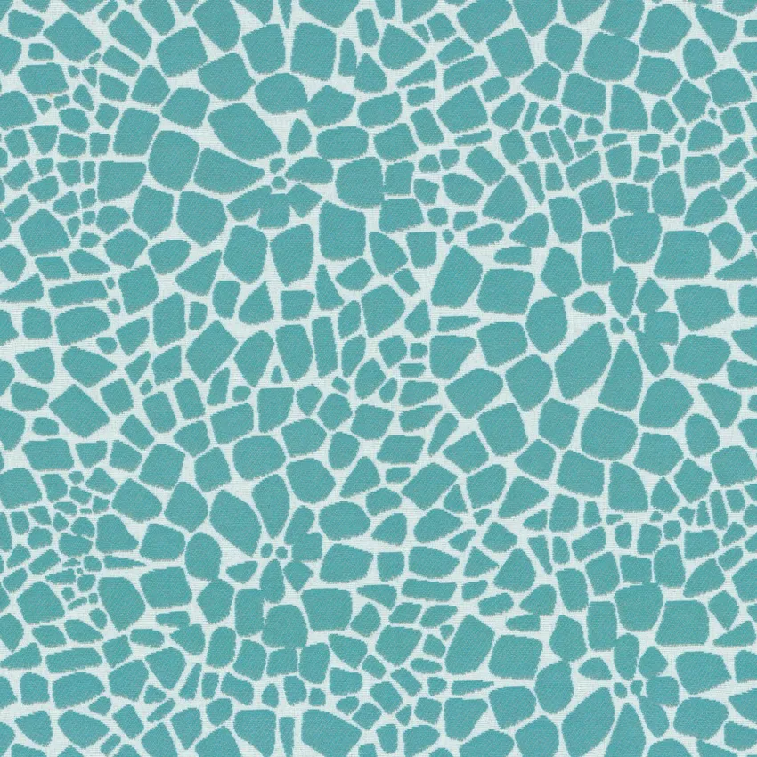 Turquoise Teal and White Animal Print Skin Outdoor Drapery and Upholstery Fabric by the Yard