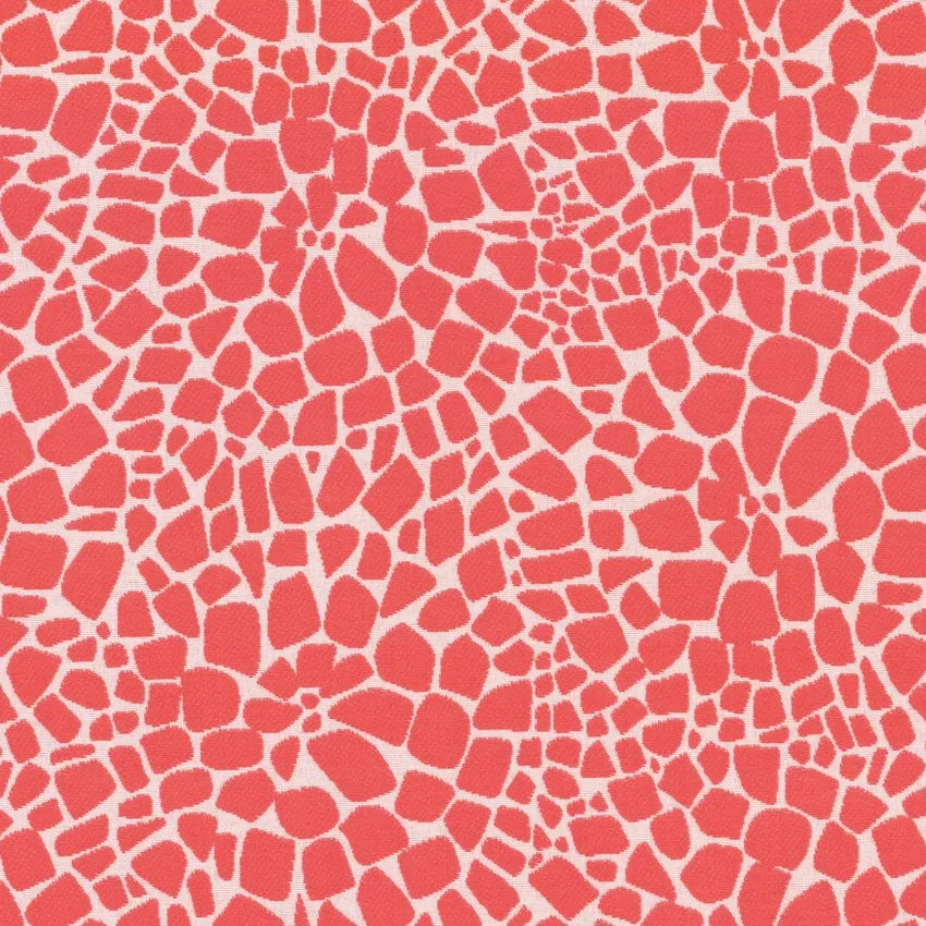 Coral and White Animal Print Skin Outdoor Drapery and Upholstery Fabric by the Yard