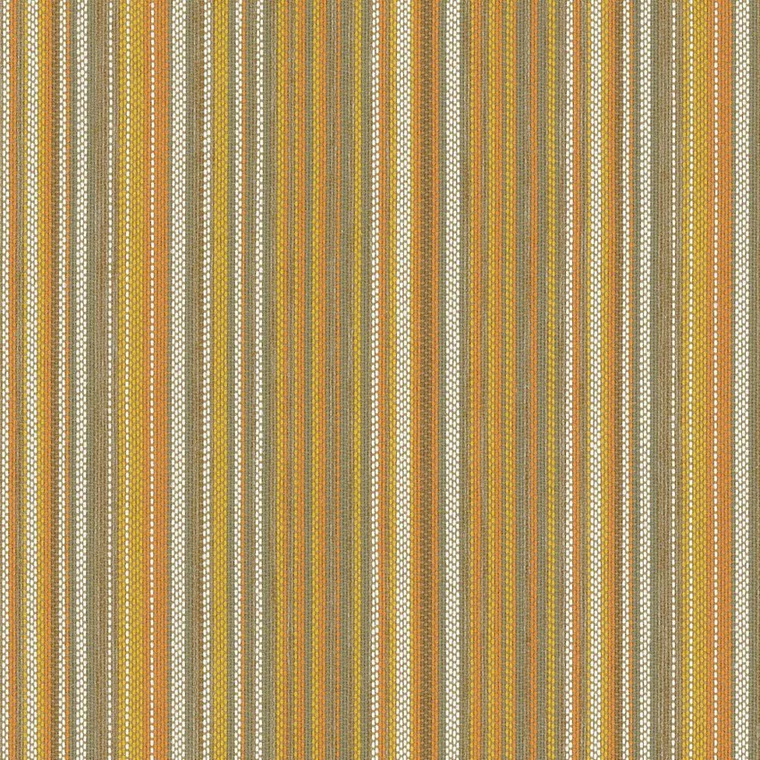 Mimosa Gray and Orange Railroaded Outdoor Drapery and Upholstery Fabric by the Yard