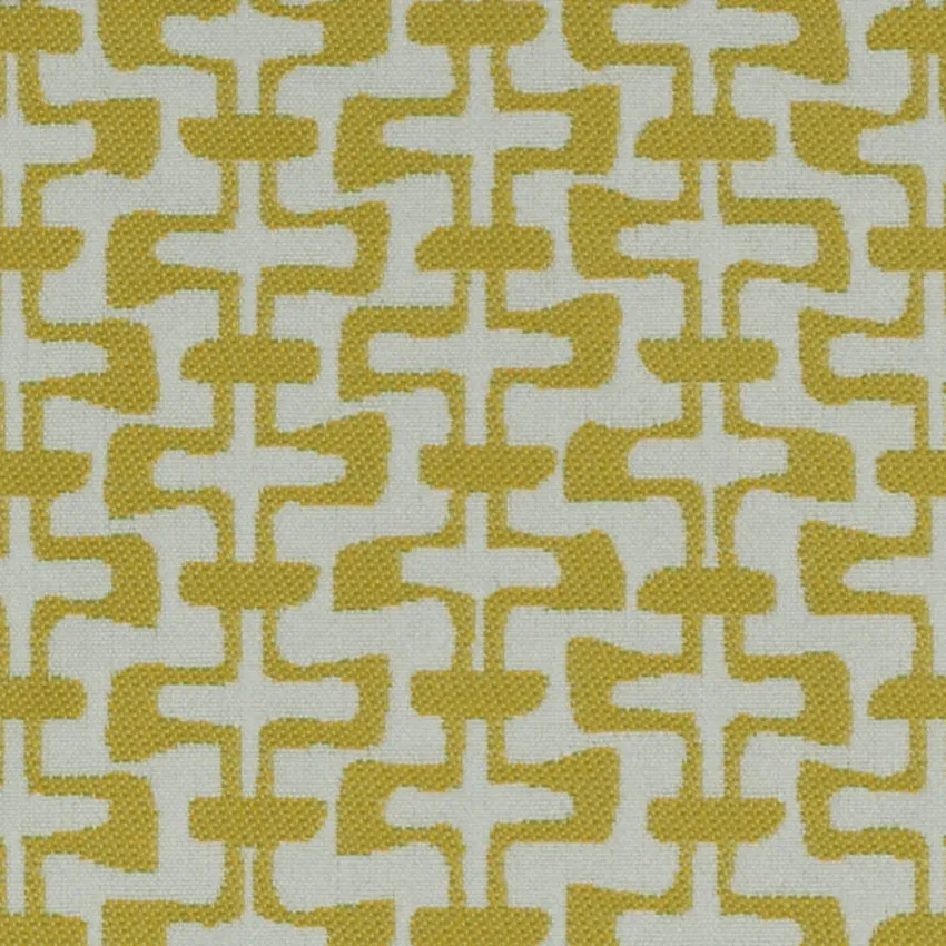 Sulfur White and Yellow Geometric Outdoor Drapery and Upholstery Fabric by the Yard