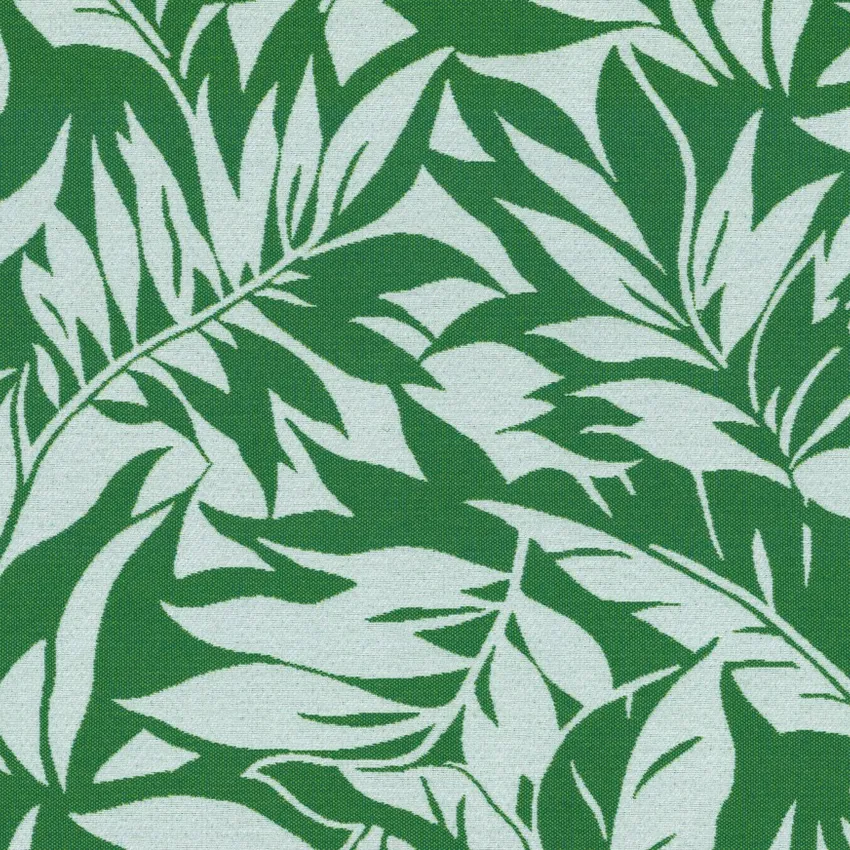 Island Green and White Botanical Outdoor Drapery and Upholstery Fabric by the Yard