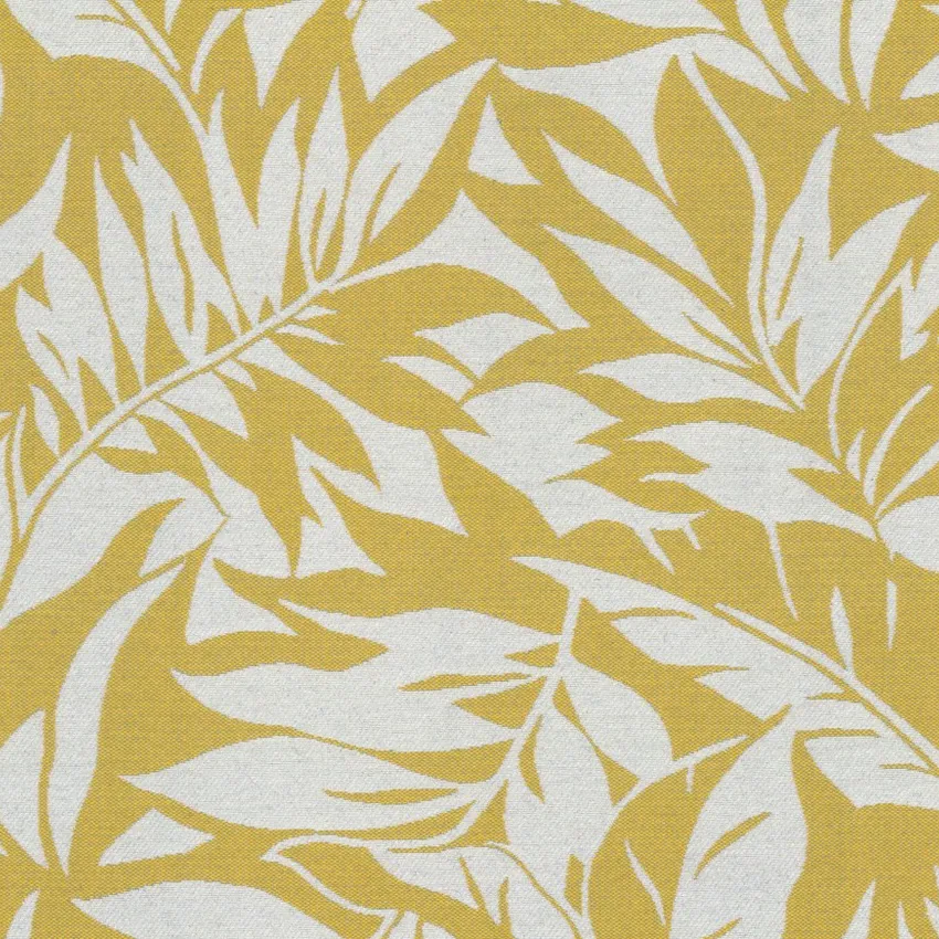 Sunshine White and Yellow Botanical Outdoor Drapery and Upholstery Fabric by the Yard