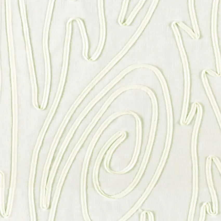 Winter White Abstract Embroidery Drapery and Upholstery Fabric by the Yard