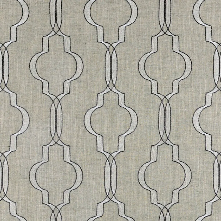 Sterling Charcoal and Silver Contemporary Embroidery Drapery and Upholstery Fabric by the Yard