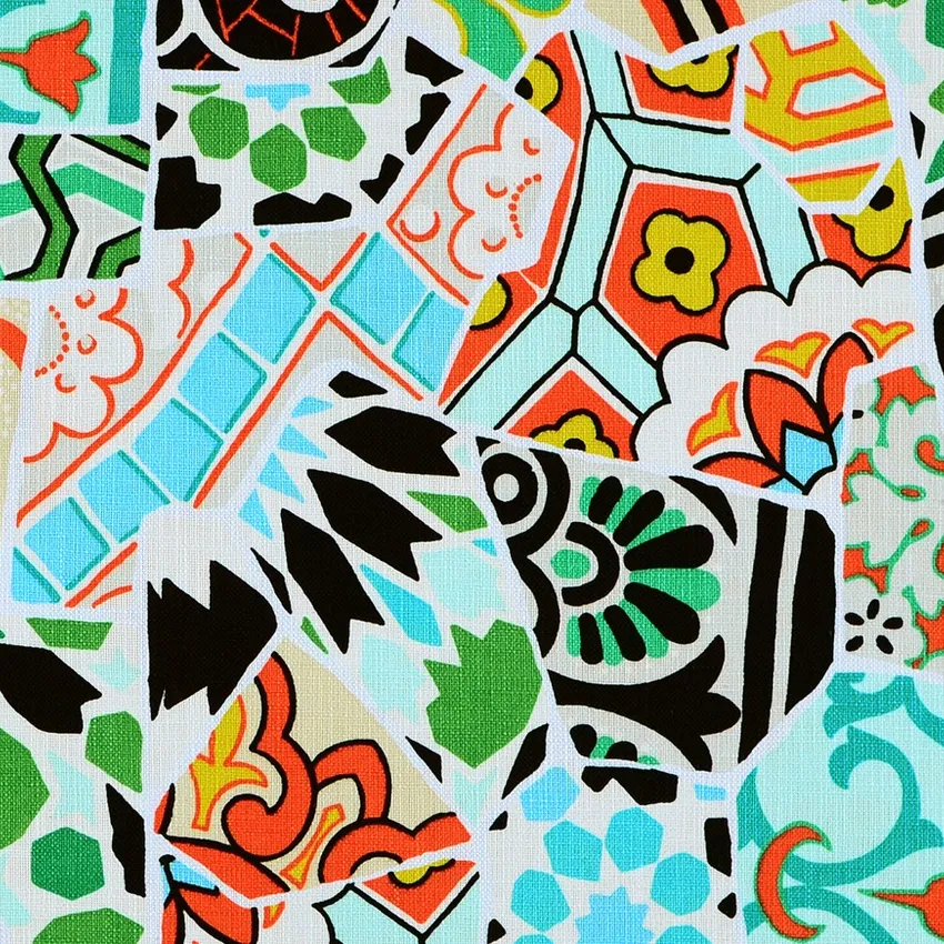 Tourmaline Black and Green Contemporary Print Drapery and Upholstery Fabric by the Yard